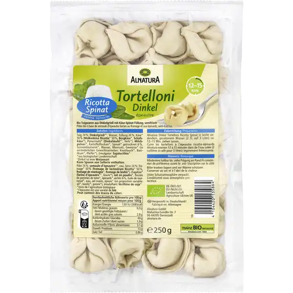Bio Dinkel Tortelloni Ricotta