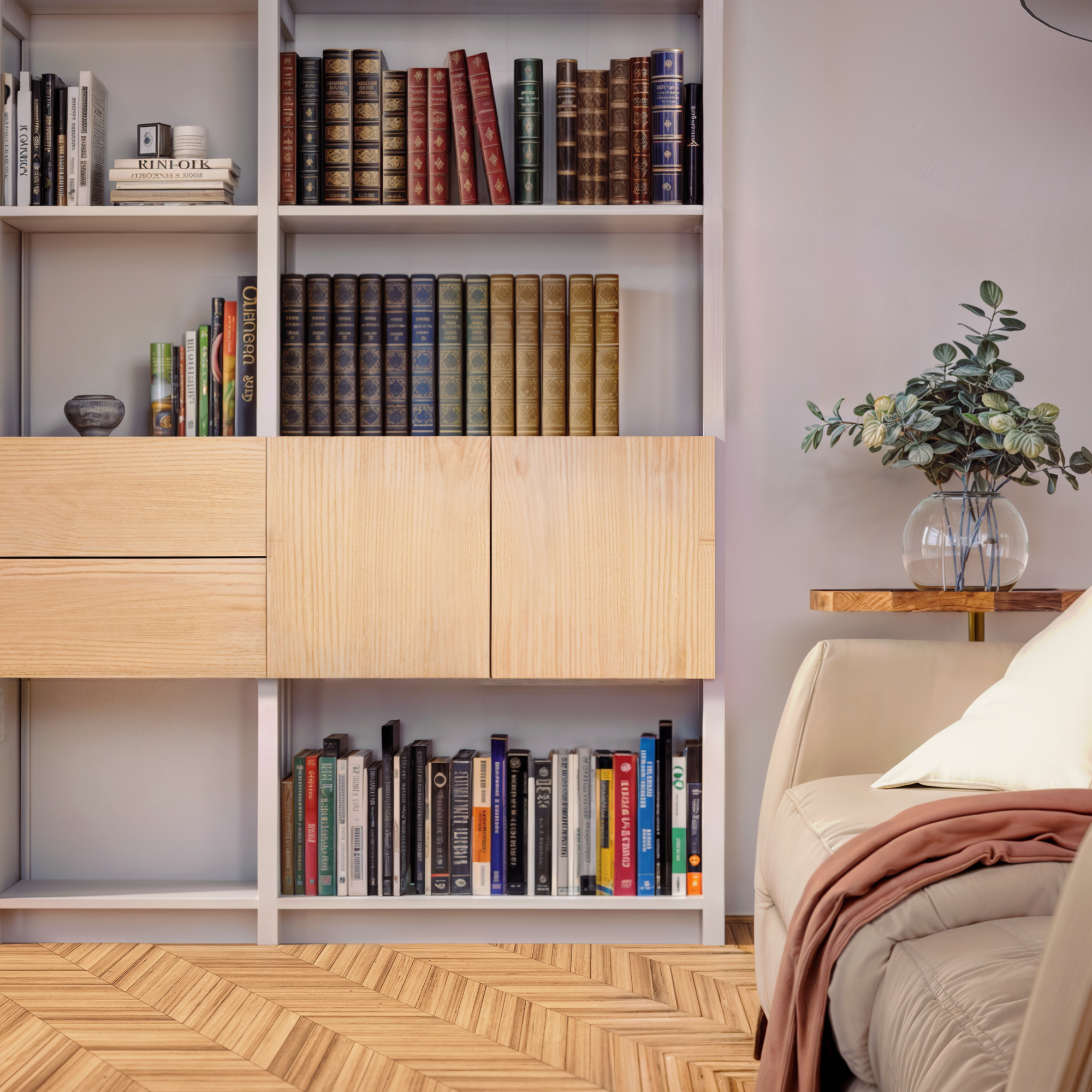 Wandkast met deuren en laden