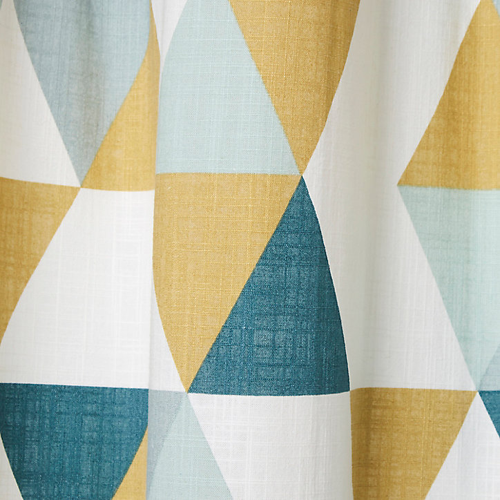Rideau GoodHome Rima bleu et vert l.140 x H.260 cm