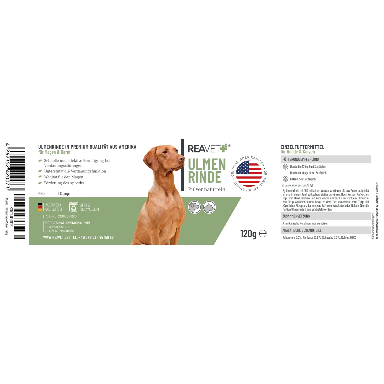 REAVET Ulmenrinde Pulver 120g