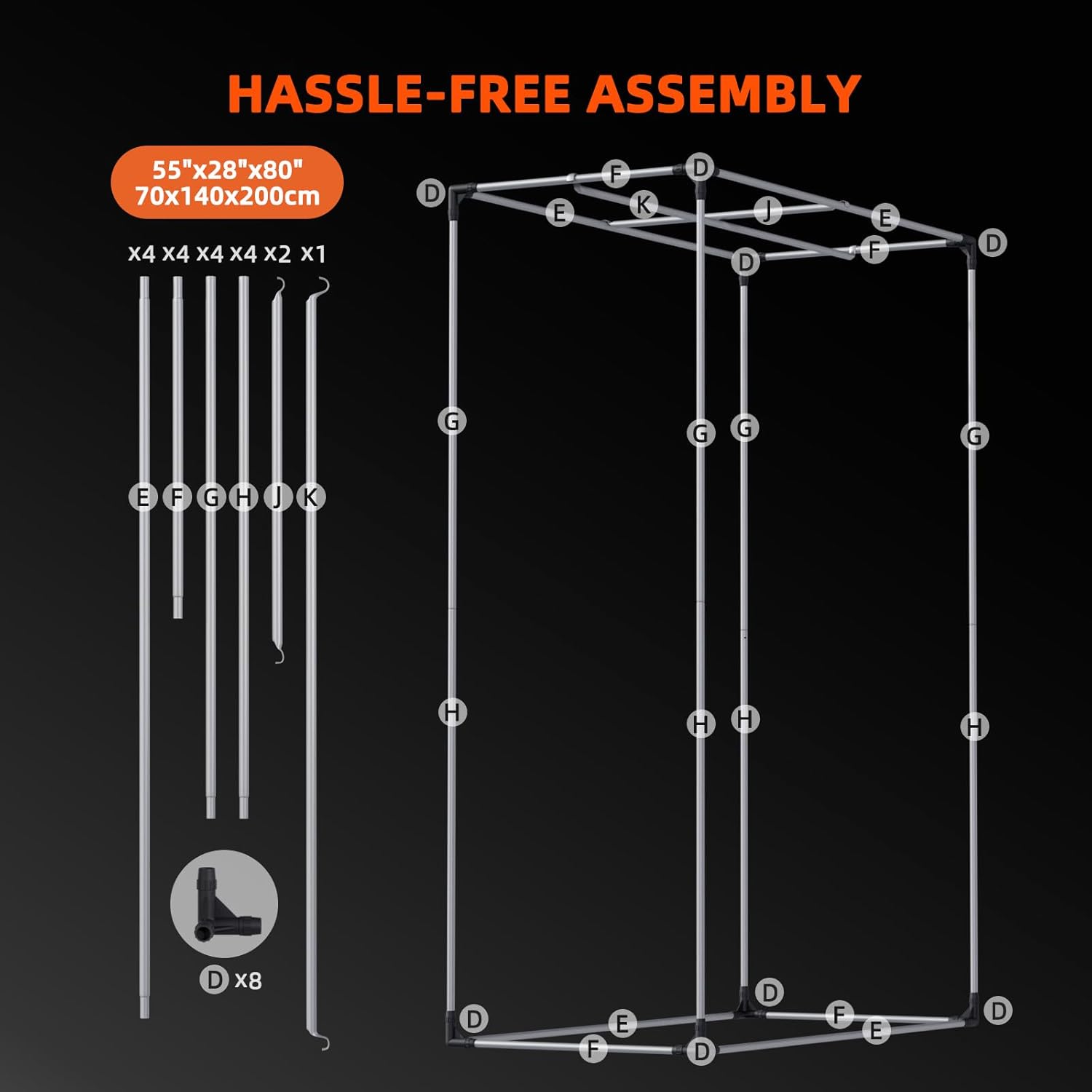 Spider Farmer Growzelt 70x140x200cm Growzelt für Indoor Lichtdicht und Wasserdicht Anbauzelt Grow Tent Growschrank für Homegrowing Pflanzenzucht Gewächshaus Indoor Zuchtzelt