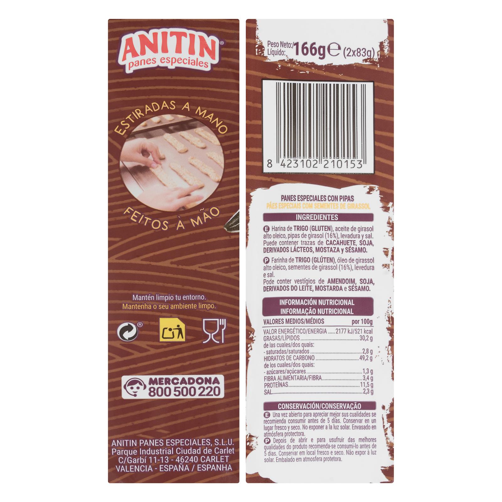Gressins aux graines d'Anitine