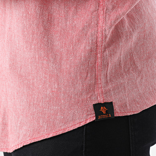 Chemise Manches Longues Rouge Chiné