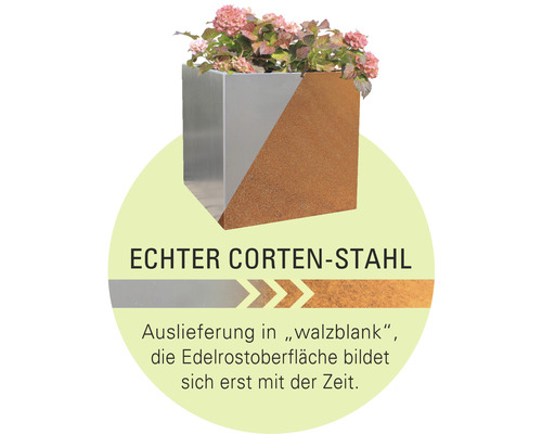 Klassieke verhoogde tuinbak palatino Urban 300 x 50 x 70 cm Cortenstaal