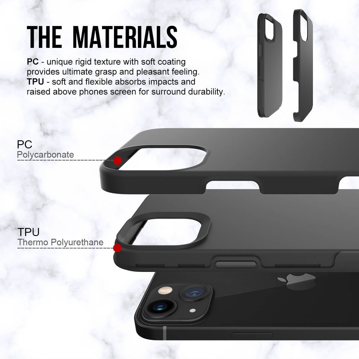 iPhone 13 Hybrid 2in1 Outdoor Hülle Shock Proof Hardcase Hülle Pankow Safe (10821) - Schwarz