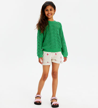 The New Bluse - Strick - TnJiva - Bright Green m. Glitzer