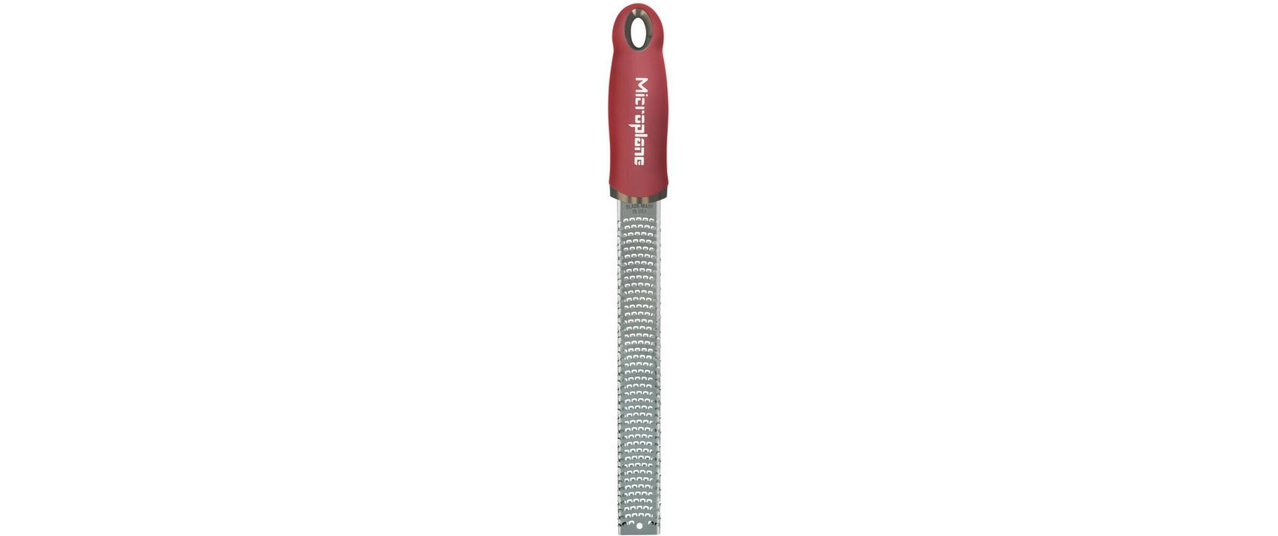 Gourmet Premium Zester/Reibe Rot/SilberHandreibe mit Edelstahlklingen