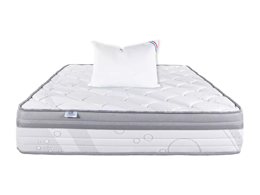 Matelas 90x190 cm, ViscoPlus, 26 cm, mémoire de forme, ferme + 1 oreiller