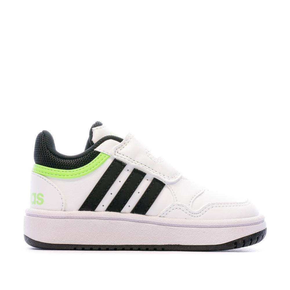 Adidas Baskets Verte/Blanche Garçon Adidas Hoops 3.0