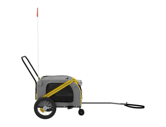 VIDAXL - Remorque de vélo pour chien jaune et noir tissu oxford et fe...