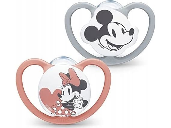 NUK silikonsmokk str 3 Disney Mickey Space 2 stk grå/rød