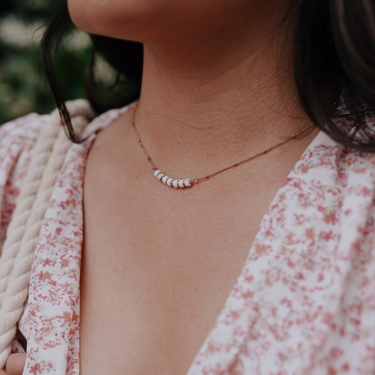 Collier Piana en pierres Howlite