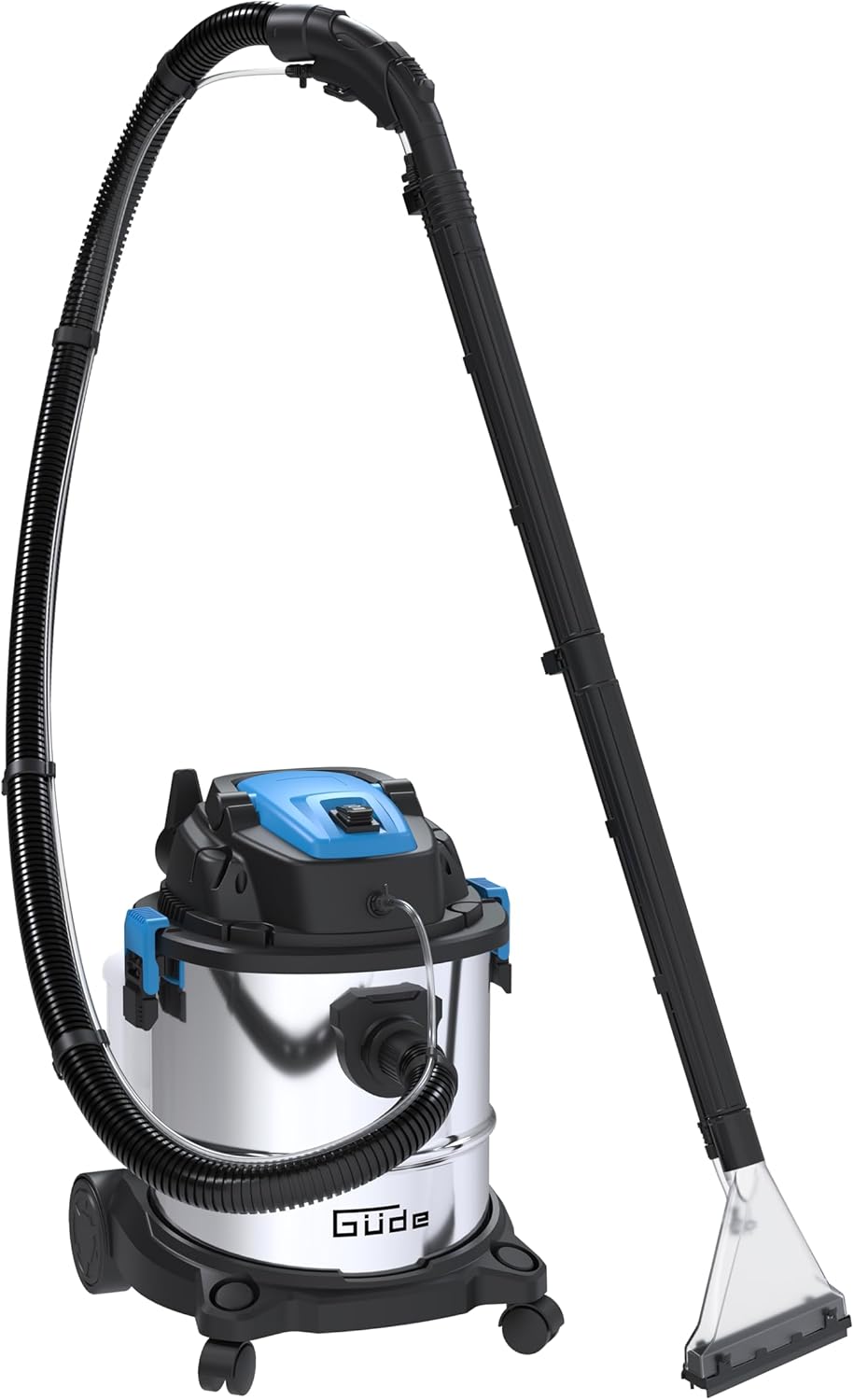 Güde Waschsauger GWS 1600-20 (1600 W, Nass- und Trockensaugen, Sprühen, Ausblasen, Filterreinigung, Edelstahlbehälter 20 l, max. Saugleistung 19 kPa, Luftvolumenstrom 100 m³/h, HEPA-Filter, Zubehör)