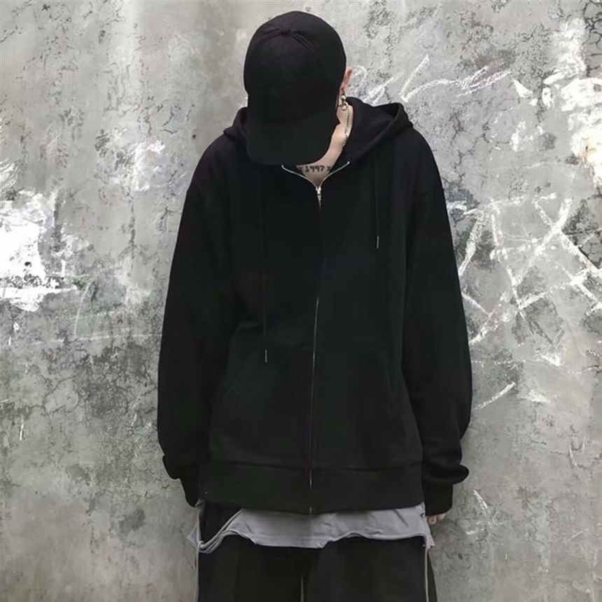 Cowpow - Effen hoodie met rits