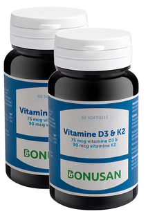 Bonusan Vitamine D3 & K2 Softgels Duoverpakking 2x60SG
