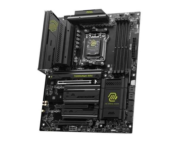 MSI MAG B850 TOMAHAWK MAX WIFI - Bundkort - ATX - Socket AM5 - AMD B850 Chipset - USB-C 3.2 Gen 2x2, USB-C 3.2 Gen2, USB 3.2 Gen 1, USB 3.2 Gen 2 - 5 Gigabit Ethernet, Wi-Fi 7, Bluetooth - onboard grafik (CPU påkrævet) - HD Audio (8-kanaler)