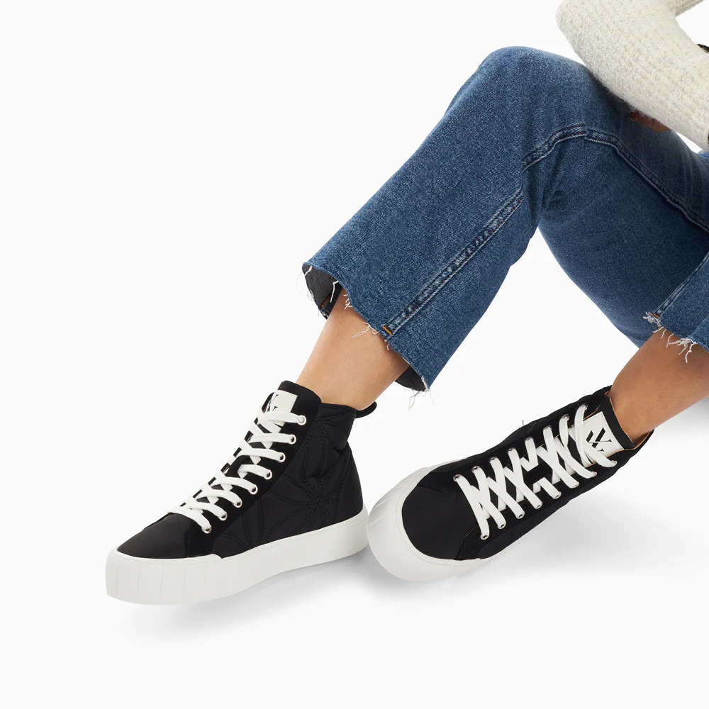 Sneakers-Baskets montantes Nalya noires matelassées