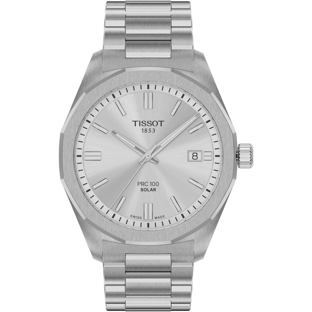 Tissot PRC 100 Solar Quartz 39mm Silbrig