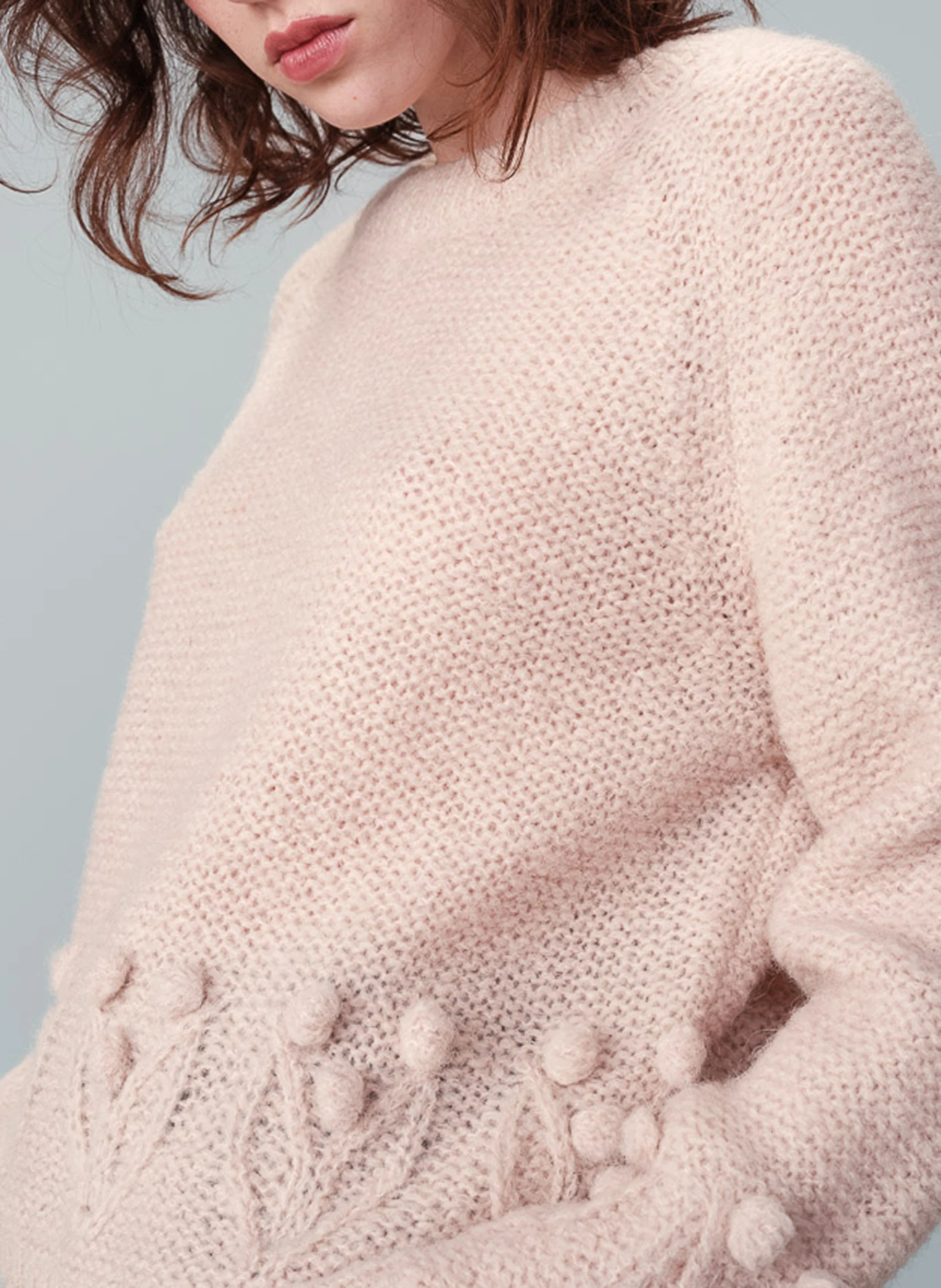 NAURINE - Pull col rond| Rose
