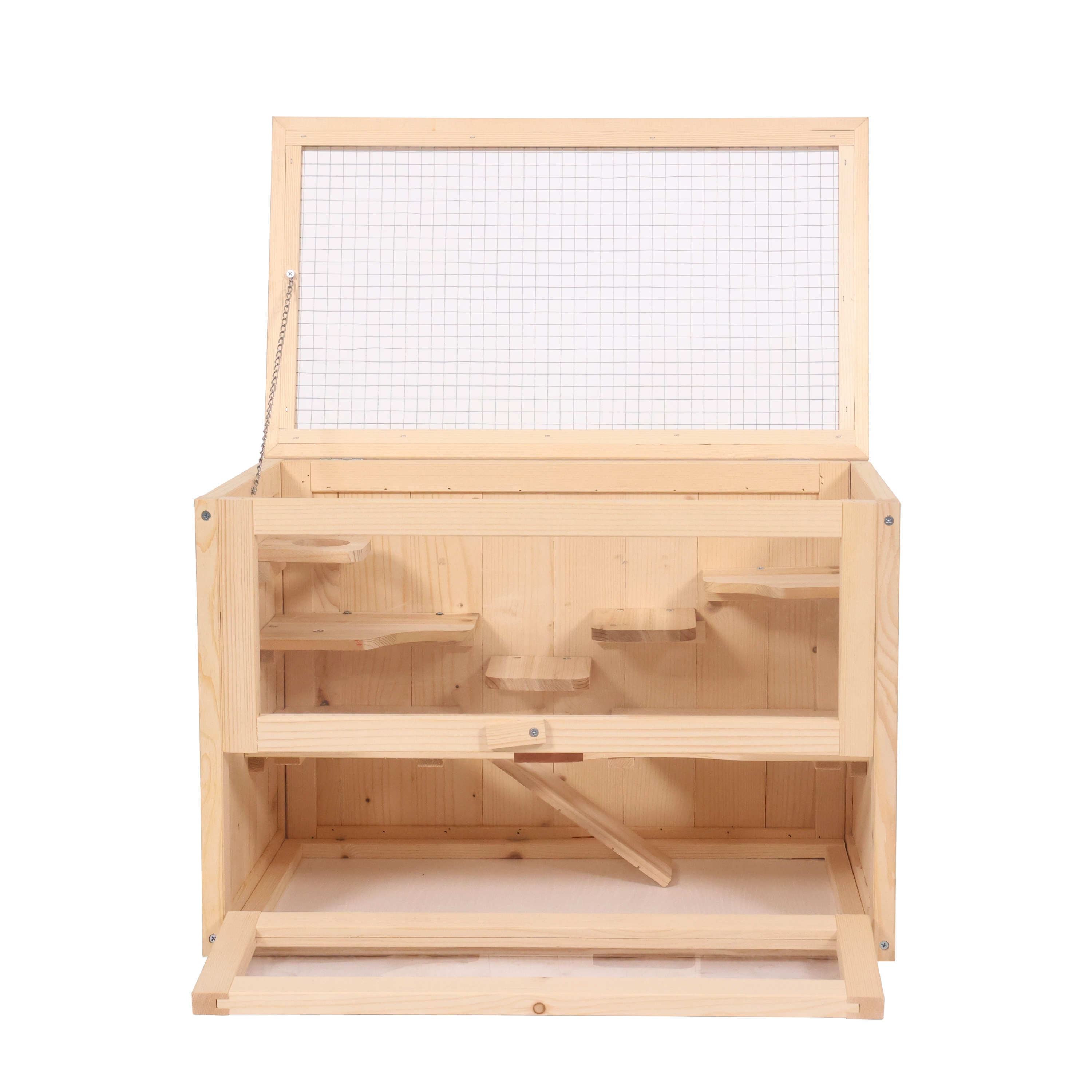 Kleintierkäfig Holz 60 x 35 x 42 cm natur