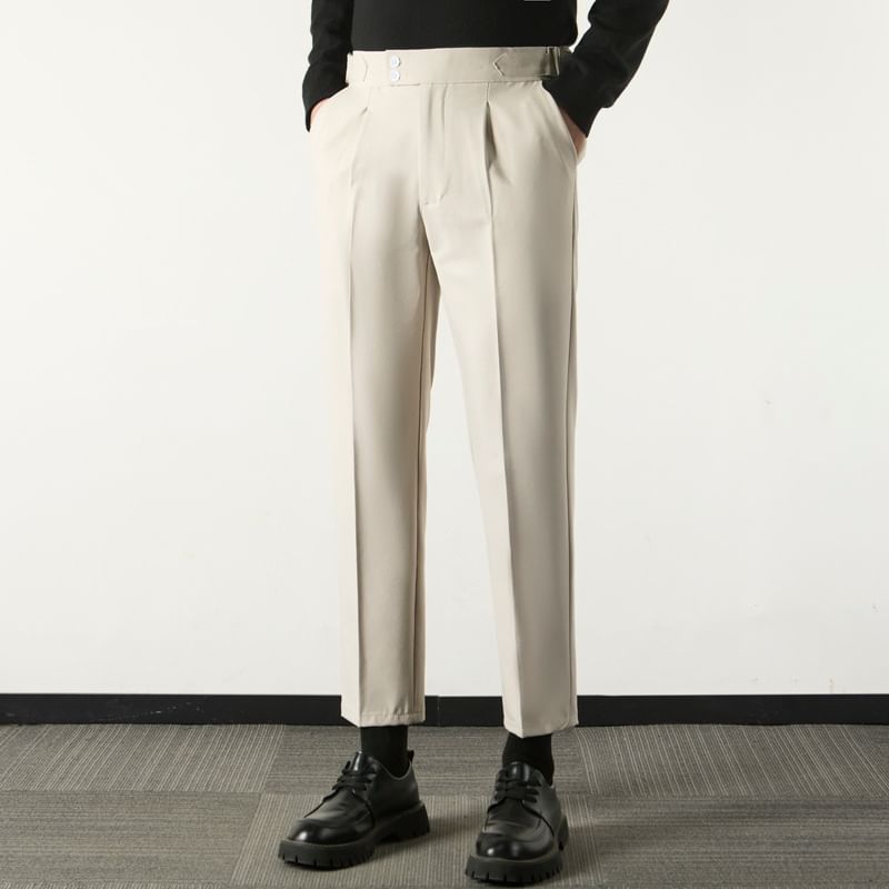Loansk - Hoge taille effen rechte broek