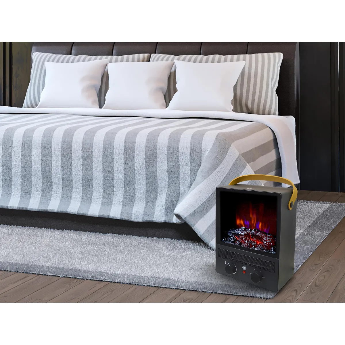 Purline CHE-90 Cheminée Portable - Noir