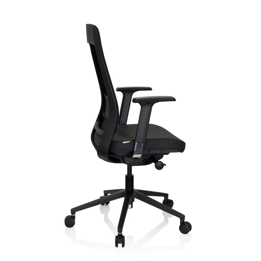 Profi Bürostuhl CHIARO T1 BLACK Stoff/Netzstoff mit Armlehnen (höhenverstellbar) hjh OFFICE