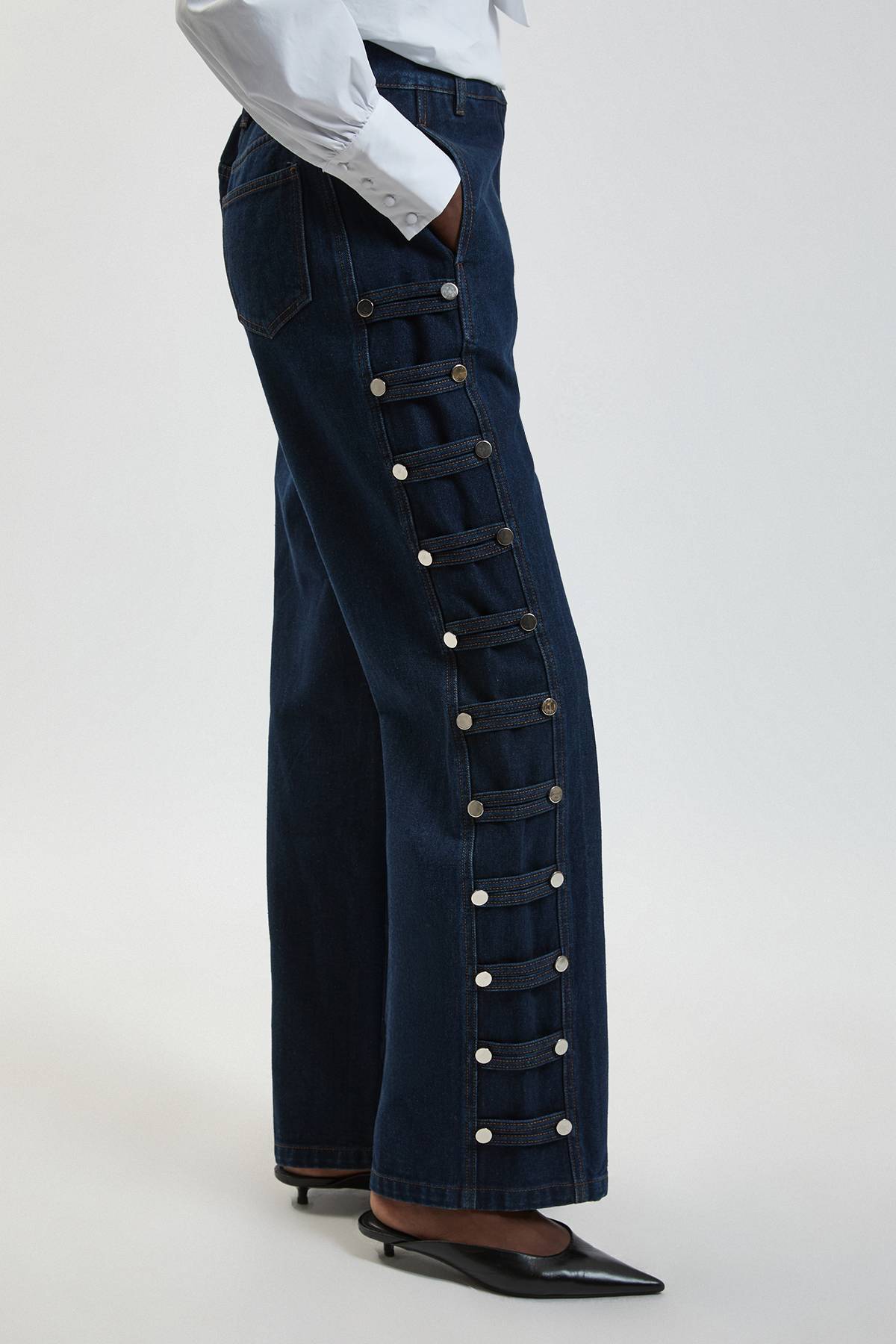 KarenMillen Jean Denim Militaire À Panneaux