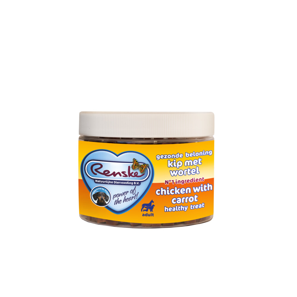 Renske Gezonde Beloning Mini Hartjes Hond Kip & Wortel300 gr