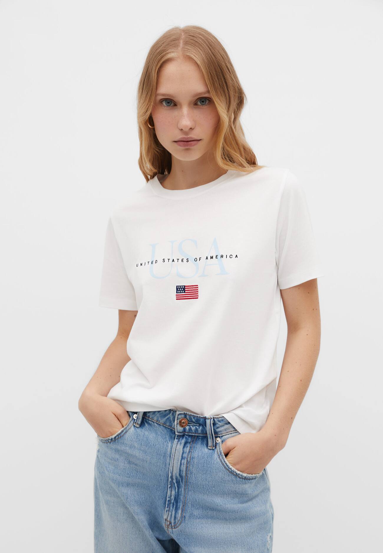 Camiseta bordada dos EUA