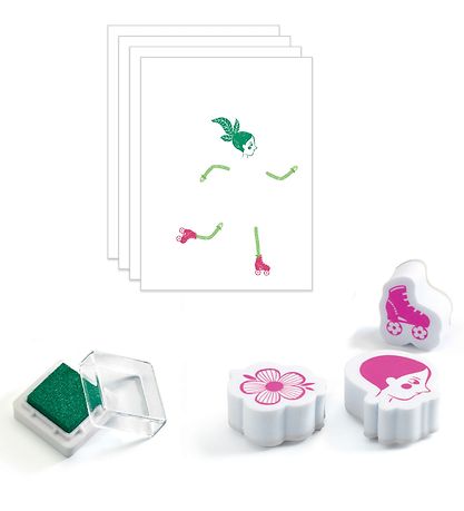 Djeco Stempelset - Mix & Match - Blumenmädchen