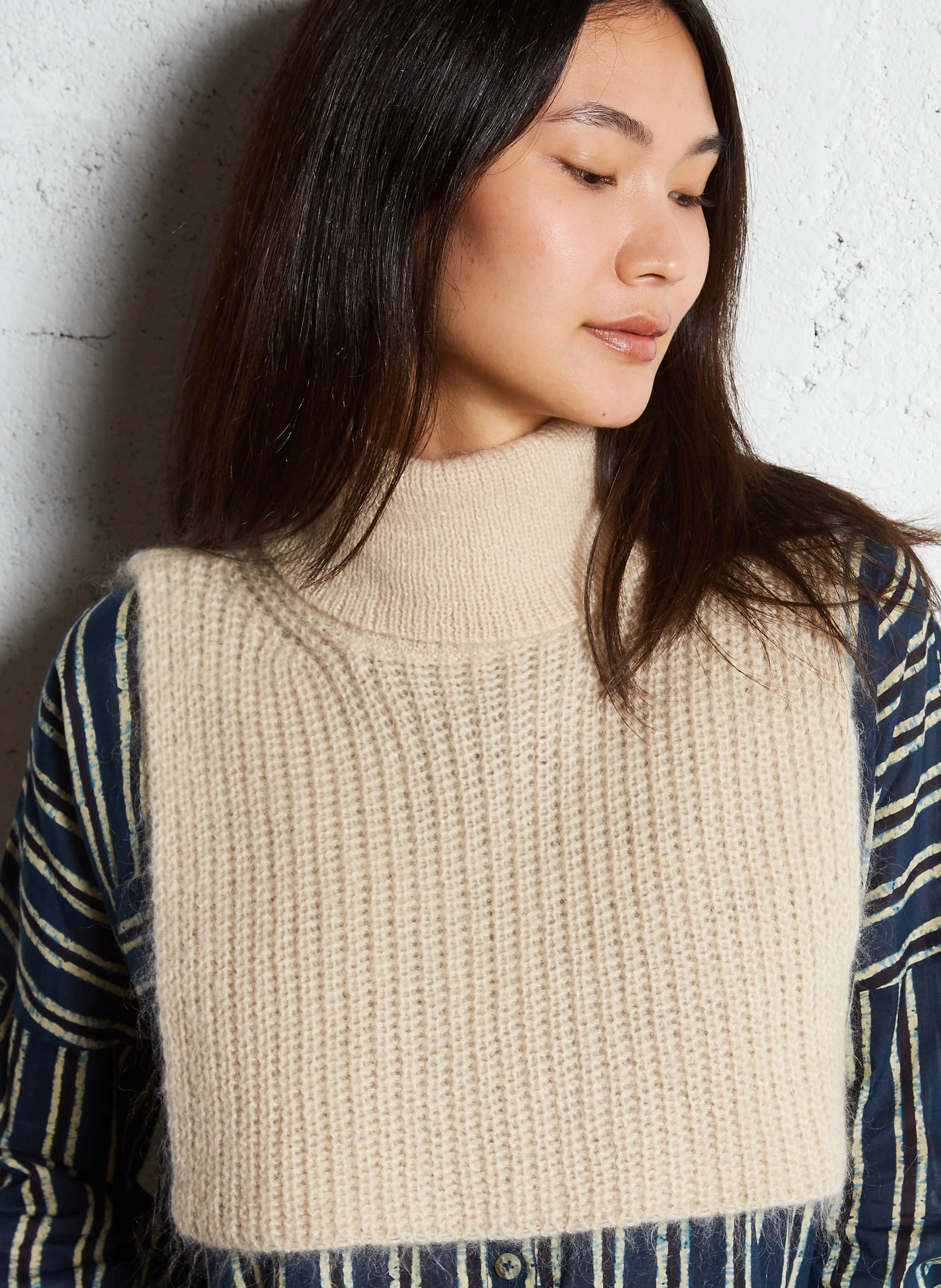 LARRY - Plastron en laine mélangée | Beige