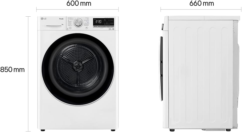 LG V9R09TC Wärmepumpen-Trockner 9 kg Kapazität, Sensor Dry, Allergy Care, Smart Diagnosis, Weiß