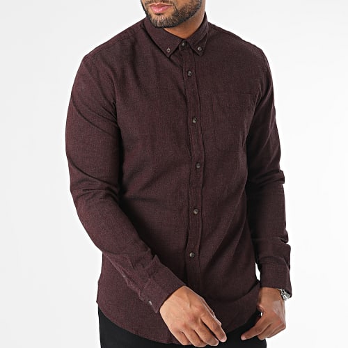 Chemise Manches Longues Classic Melange Bordeaux
