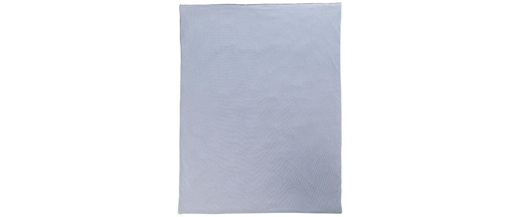 Duvetbezug Jersey Streifen 160 x 210 cm, Blau<br>Jersey Melange Bettwäsche