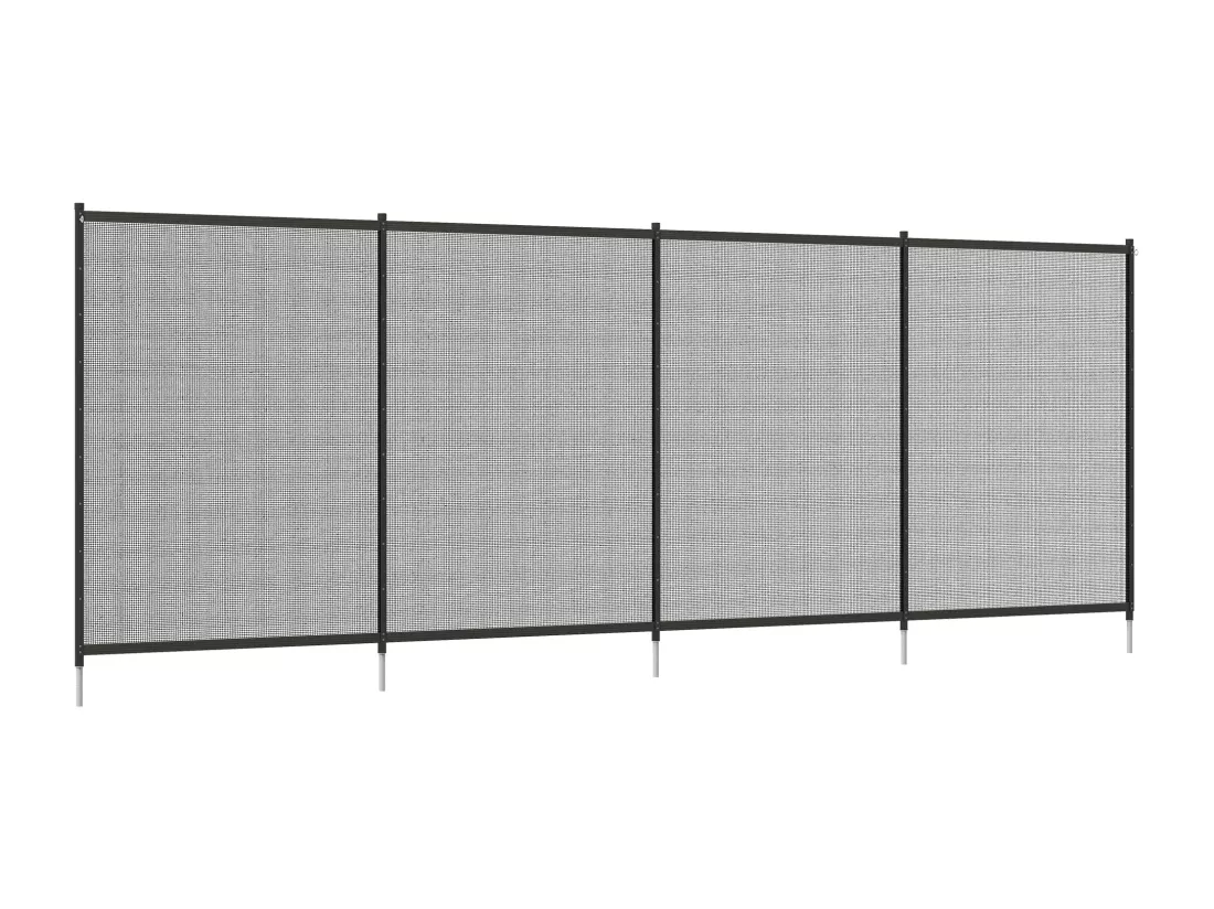 Clôture barrière de sécurité pour piscine - lot de 4 panneaux - dim. totales 365L x 126H cm - alu textilène noir