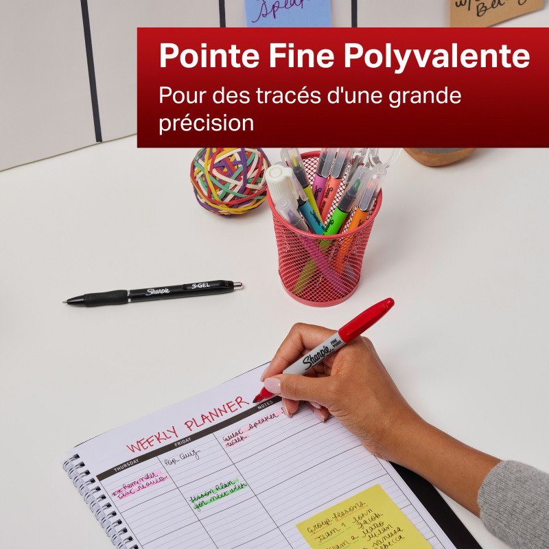 Marqueur permanent Sharpie pointe 1,5 à 3 mm - Pochette de 12