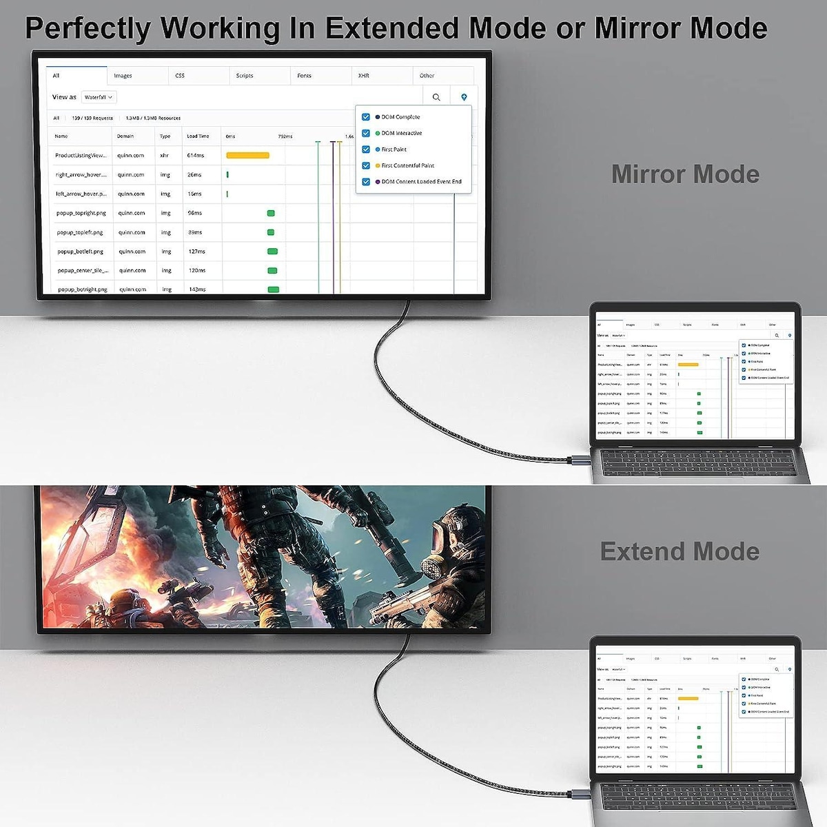 NÖRDIC 50 cm skjermport til HDMI 4K60Hz Dynamic HDR 18 Gbps