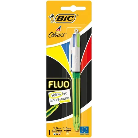 BIC Kugelschr. 4-Colors Fluo Vierfarbkugelschreiber