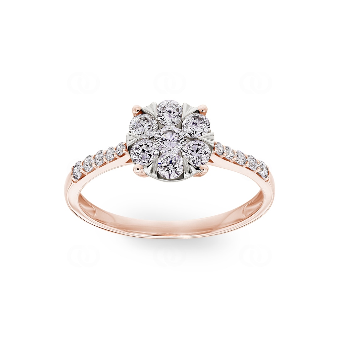 Verlobungsring 750/18 K Roségold mit Diamanten 0.75 ct H/si by CHRISTIAN