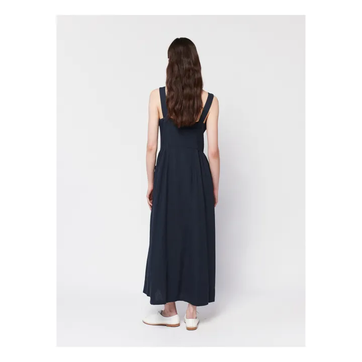 Bobo Choses Robe Boutonnée Coton et Lin - Collection Femme  | Bleu nuit