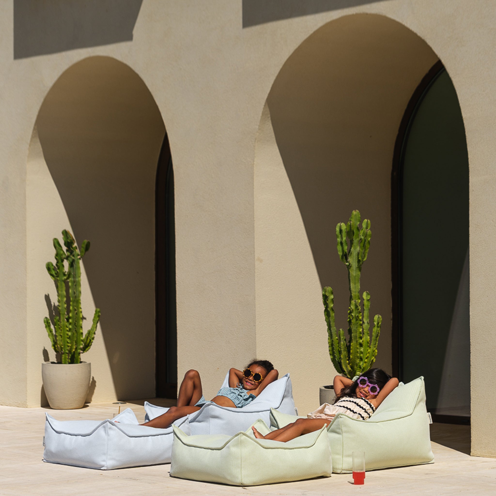 Wigiwama Sitzsack und Ottoman Set Outdoor Azure