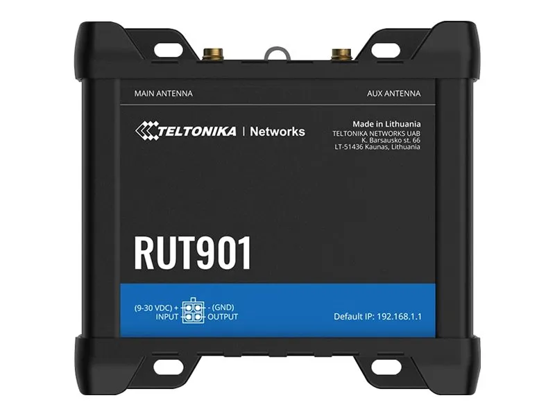 Teltonika RUT901 - Trådløs router 3-port switch - PPP 2,4 GHz - DIN monterbar på skinne