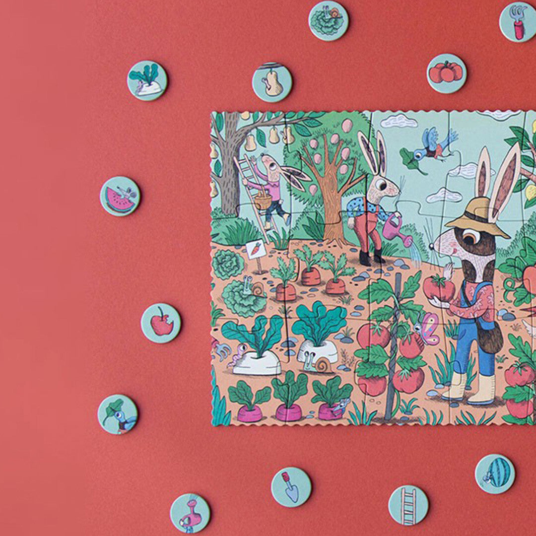 Londji puzzel en zoekspel rabbit's garden - 2x24st