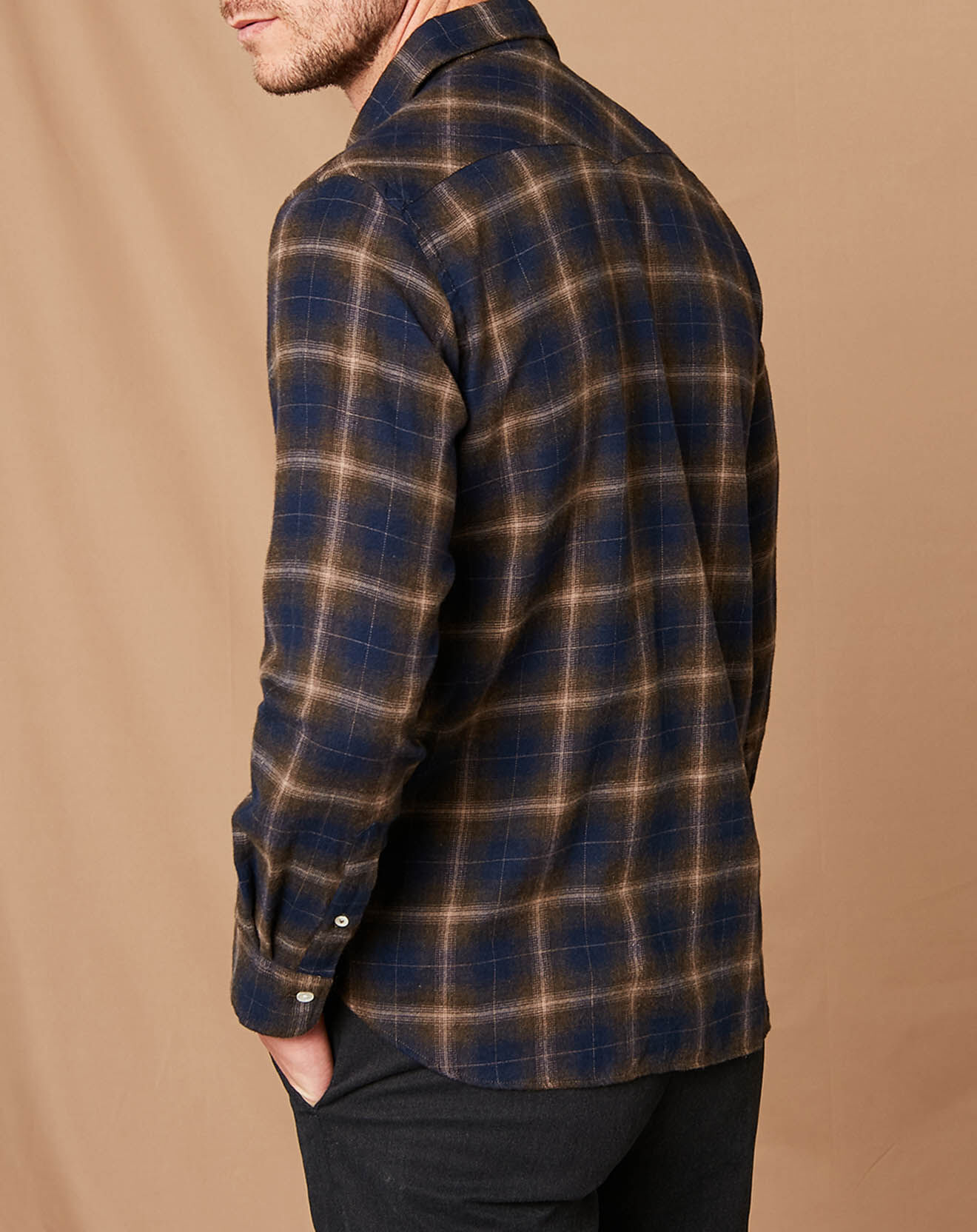 Hartford Chemise Slim Storm à carreaux marine/marron/beige