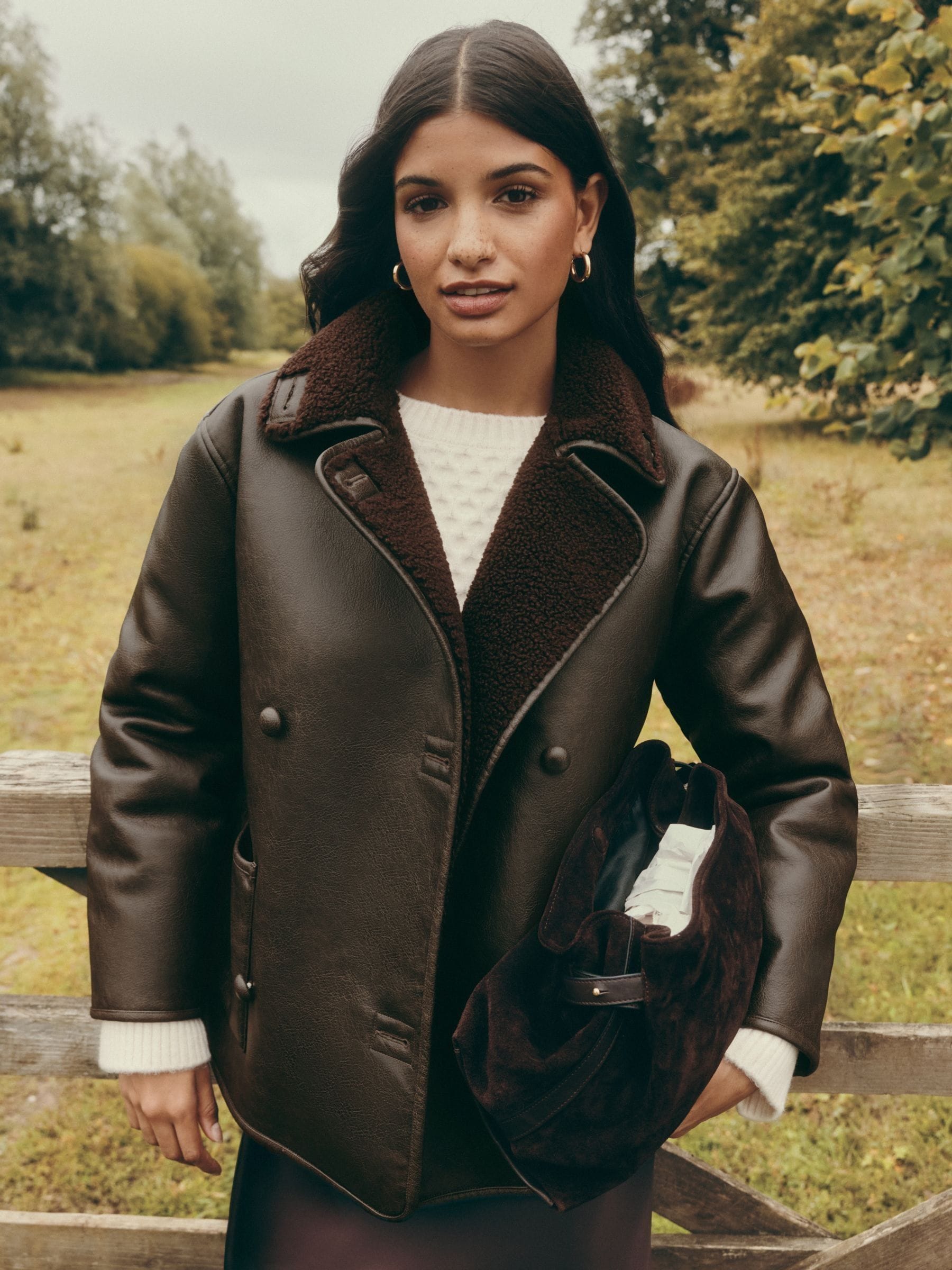 Friends Like These Oversized Button Front Borg Lined Jacket
