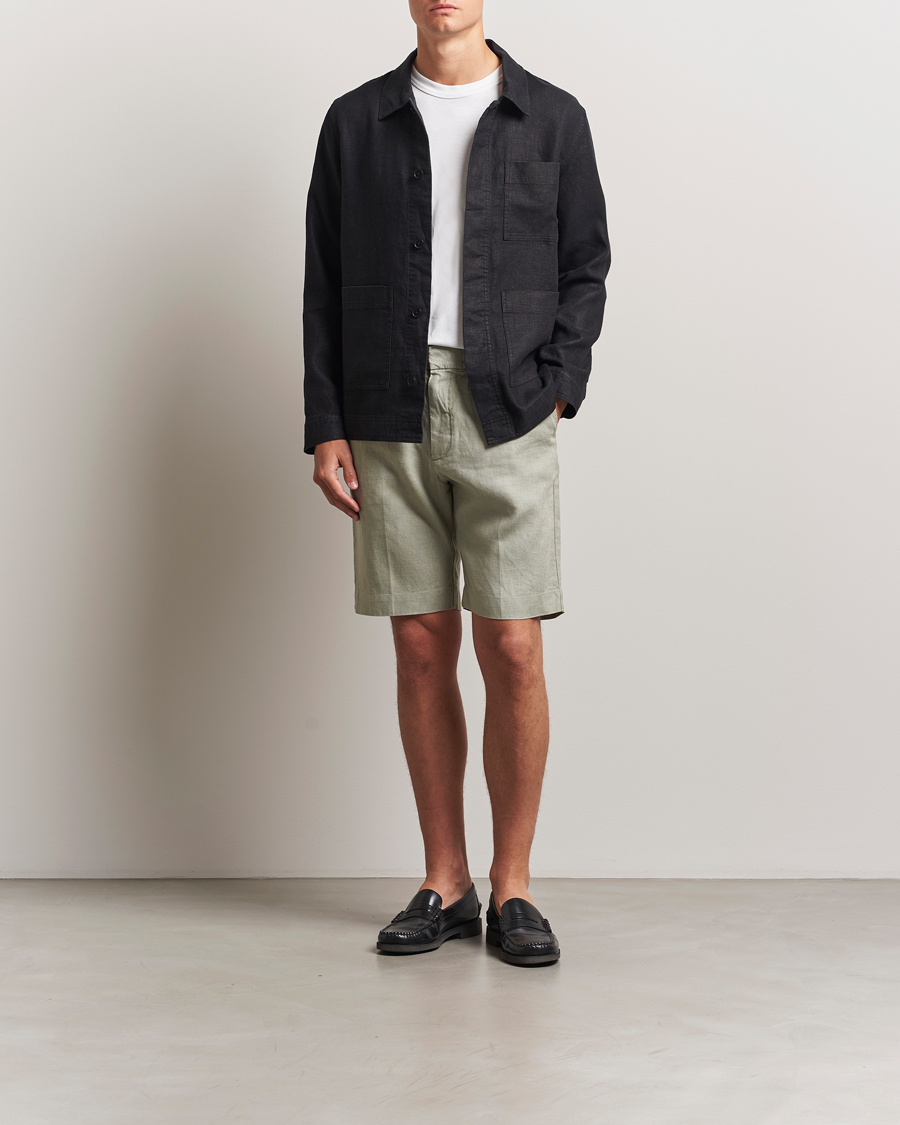 NN07 Olav Linen Overshirt Black