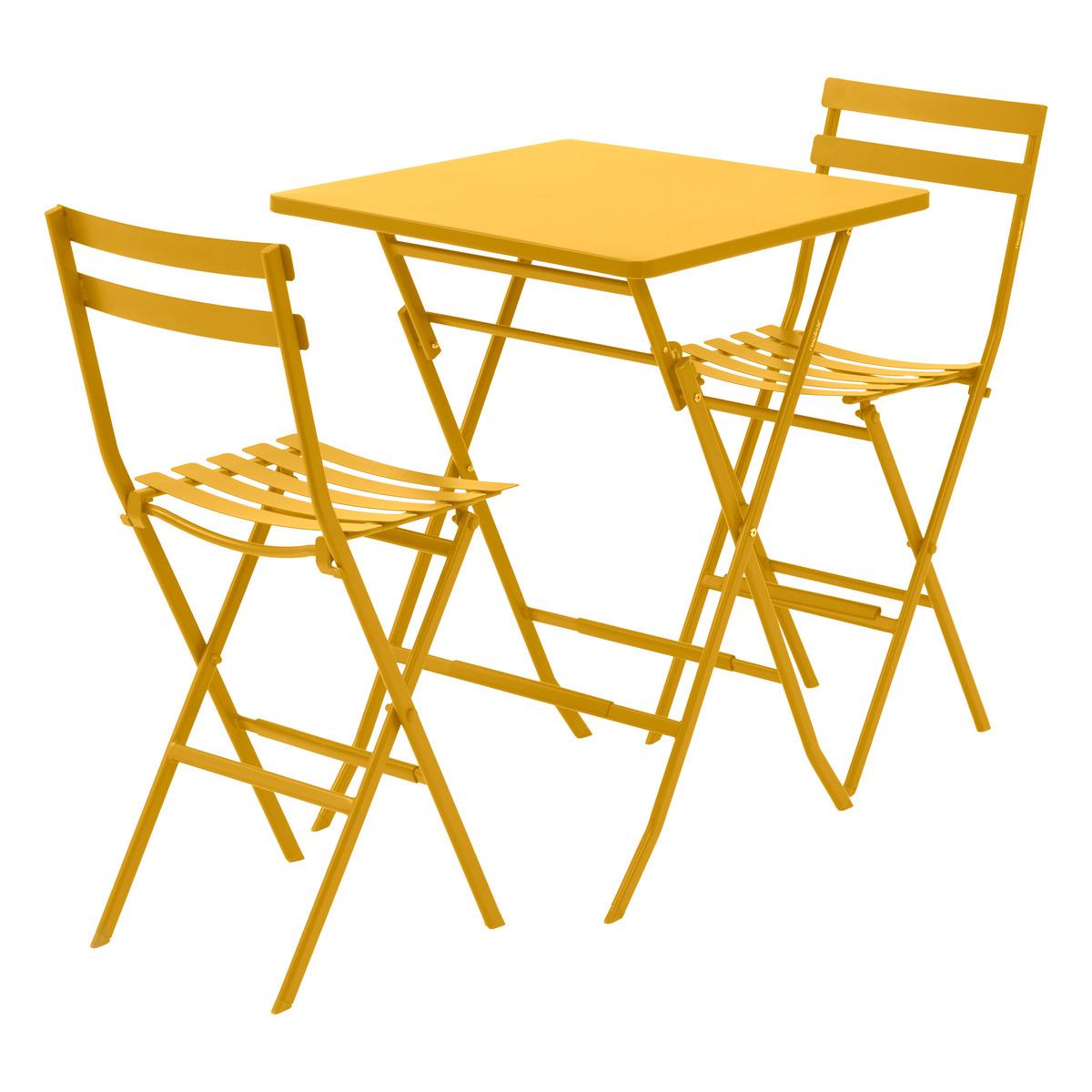 TABLE GREENSBORO HAUTE CARRE MOUTARDE 2 PLACES