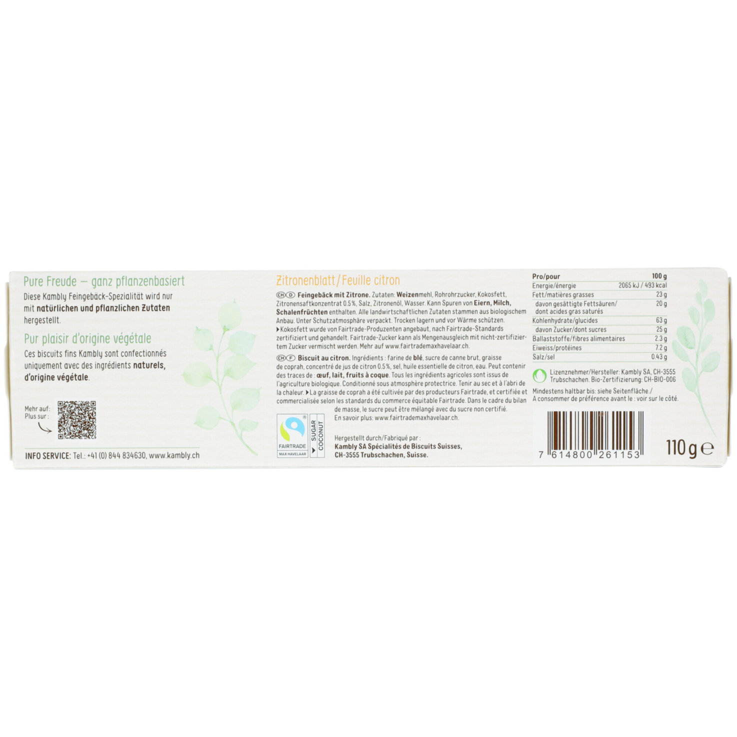 Kambly Bio&Vegan Zitronenblatt