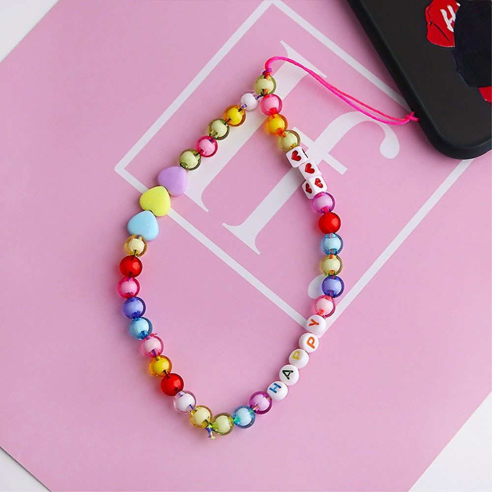 Universal Handy Kette Phone Charms Schmuck Anhänger Handgelenkschlaufe - Heart Style 4